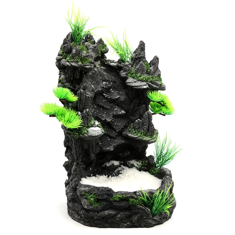 Aquarium Sand Waterfall Mountain View Decor